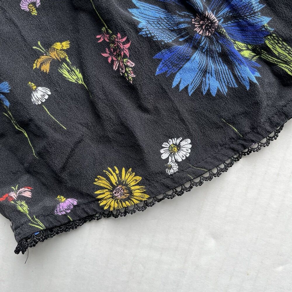 Anthropologie MAEVE Lucinda Tunic Dress Womens M Multi Floral Silk Tie Back Boho - Picture 10 of 14